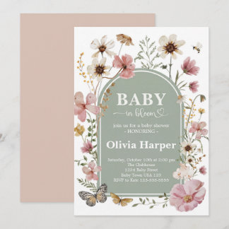 Uitnodiging voor babyfeestje voor meisje 'Baby in