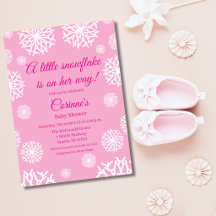 Uitnodiging voor babyfeestje voor roze meisje als 