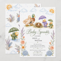 Uitnodiging voor babyfeestje voor twee eendjes bro