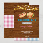 Uitnodiging voor babyq geslacht onthulling (Voorkant / Achterkant)