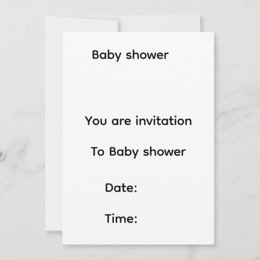 Uitnodiging voor babyshower (Voorkant)