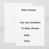 Uitnodiging voor babyshower (Voorkant / Achterkant)