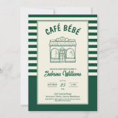 UITNODIGING VOOR BABYSHOWER 'CAFÉ BÉBÉ GREEN COFFE (Voorkant)