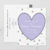 Uitnodiging voor babyshower HAMbyWG ansichtkaart (Voorkant / Achterkant)