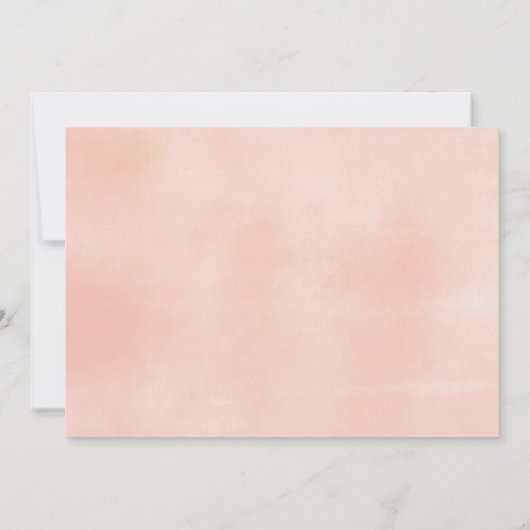 Uitnodiging voor babyshower meisje perziken room g (Achterkant)