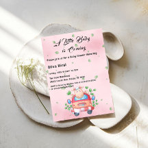 Uitnodiging voor babyshower met cute baby lammetje