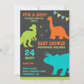 Uitnodiging voor babyshower met silhouet van een s (Voorkant)
