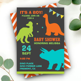 Uitnodiging voor babyshower met silhouet van een s