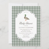 Uitnodiging voor babyshower met wilde eend en geru (Voorkant)