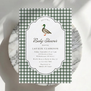 Uitnodiging voor babyshower met wilde eend en geru