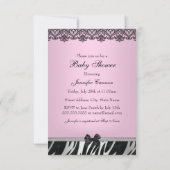 Uitnodiging voor babyshower met zebraprint voor me (Achterkant)