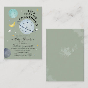 Uitnodiging voor babyshower Ruimtemeisje