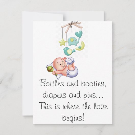 Uitnodiging voor babyshower voor de dames en heren (Voorkant)