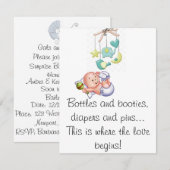 Uitnodiging voor babyshower voor de dames en heren (Voorkant / Achterkant)