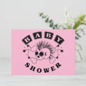 Uitnodiging voor babyshower voor meisje (Staand voorkant)