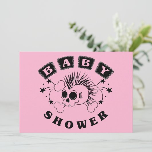 Uitnodiging voor babyshower voor meisje (Staand voorkant)