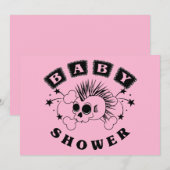 Uitnodiging voor babyshower voor meisje (Voorkant / Achterkant)