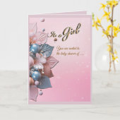 Uitnodiging voor babyshower voor meisje (Gele Bloem)