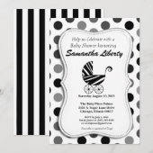 Uitnodiging voor babyshower zebra (Voorkant / Achterkant)