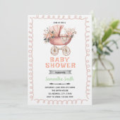 Uitnodiging voor babywagen shower (Staand voorkant)