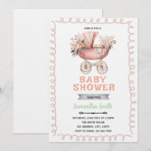 Uitnodiging voor babywagen shower (Voorkant / Achterkant)