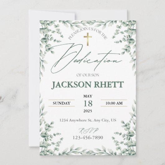 Uitnodiging voor babywijding (Voorkant)