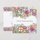Uitnodiging voor Bachelorette Bright Blossom (Voorkant / Achterkant)