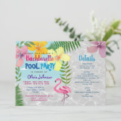Uitnodiging voor Bachelorette-feestje bij het zwem (Staand voorkant)
