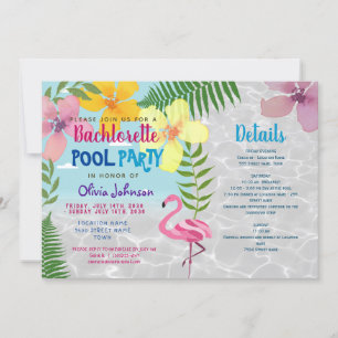 Uitnodiging voor Bachelorette-feestje bij het zwem