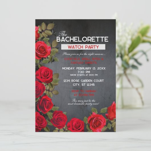 Uitnodiging voor Bachelorette kijkgroep, 5" x 7" ( (Staand voorkant)