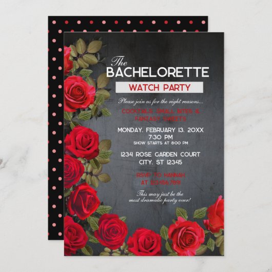 Uitnodiging voor Bachelorette kijkgroep, 5" x 7" ( (Voorkant / Achterkant)