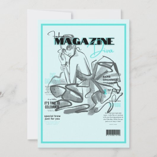 Uitnodiging voor Bachelorette mode magazine (Voorkant)