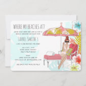Uitnodiging voor Bachelorette Strand Weekenduitsta (Voorkant)