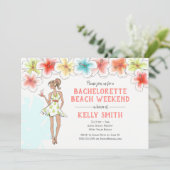 Uitnodiging voor Bachelorette Strand Weekenduitsta (Staand voorkant)