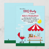 Uitnodiging voor backyard BBQ Party (Voorkant / Achterkant)
