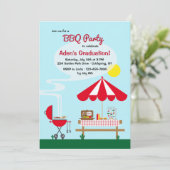 Uitnodiging voor backyard BBQ Party (Staand voorkant)