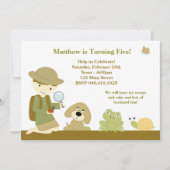 Uitnodiging voor backyard Explorer Birthday Party (Voorkant)