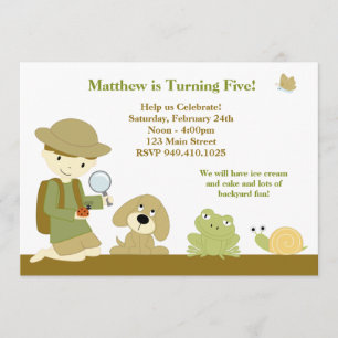 Uitnodiging voor backyard Explorer Birthday Party