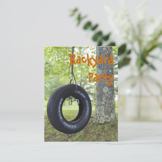 Uitnodiging voor backyard-partij (Staand voorkant)