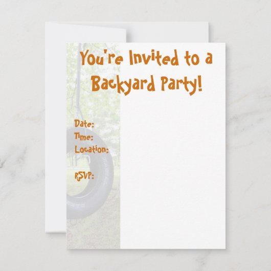 Uitnodiging voor backyard-partij (Achterkant)