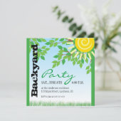 Uitnodiging voor backyard-partij (Staand voorkant)