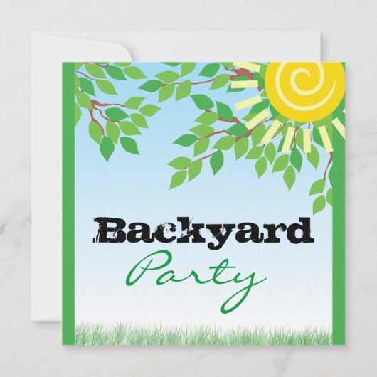 Uitnodiging voor backyard-partij (Achterkant)