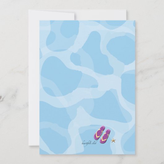 Uitnodiging voor backyard Pool Party (Achterkant)