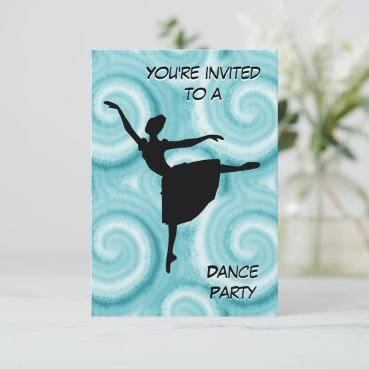 Uitnodiging voor Ballerina Dansfeest (Staand voorkant)