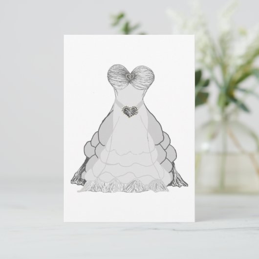 Uitnodiging voor ballonjurk (Staand voorkant)