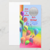 Uitnodiging voor ballonmuur van Birthday Party (Voorkant / Achterkant)