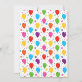 Uitnodiging voor ballonverjaardagsfeestje (Achterkant)