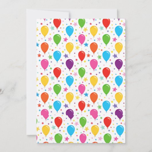 Uitnodiging voor ballonverjaardagsfeestje (Achterkant)