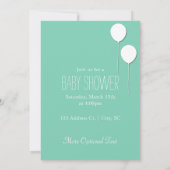 Uitnodiging voor Balloon Baby Boy (Achterkant)