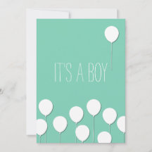 Uitnodiging voor Balloon Baby Boy